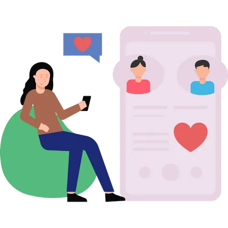 An Illustration Vector of Long Distance Relationship Concept of Couple  Using Smartphone To Communicate. Man and Girl Hand Tapping Stock Vector -  Illustration of cellphone, female: 180491882