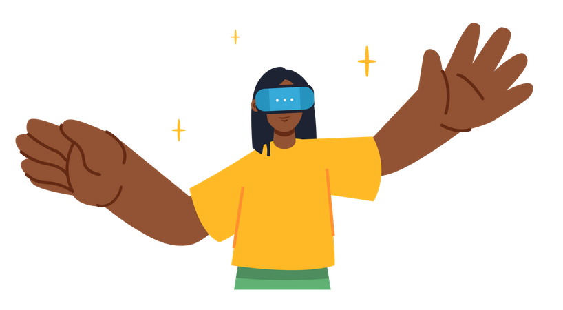 Girl using Meta tech  Illustration