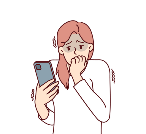 Girl using mobile  Illustration