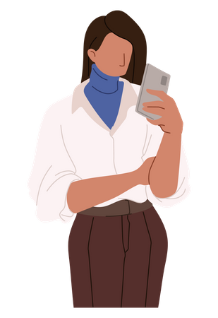 Girl using mobile  Illustration