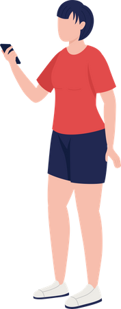 Girl using mobile  Illustration