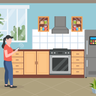 illustrations for phone in kitchen