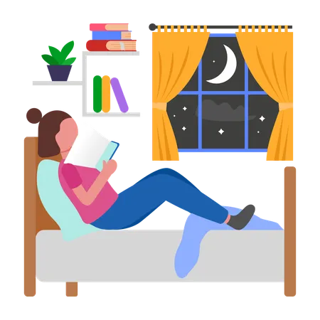Girl Using Mobile on couch  Illustration
