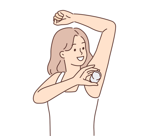 Girl using powder  Illustration