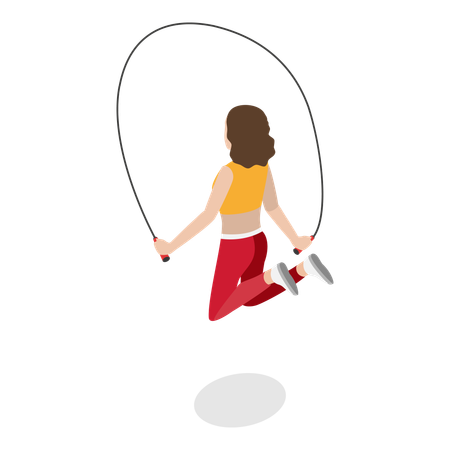 Girl using skipping rope  Illustration