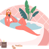 illustration for lady in bathtub