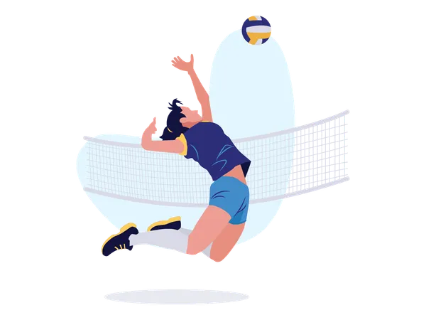 Girl Volleyball Payer  Illustration