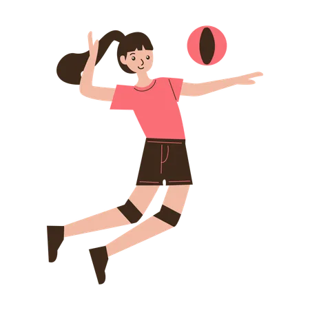 Girl Volleyball Player  Illustration