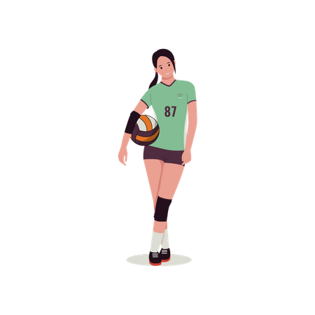 Girl Volleyball player  Illustration