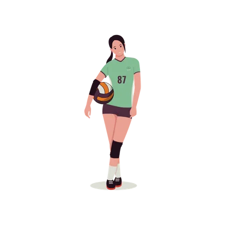 Girl Volleyball player  Illustration