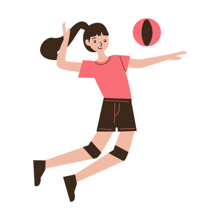 Girl Volleyball Player  Illustration