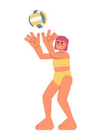 Girl volleyball player passing volley ball  Illustration