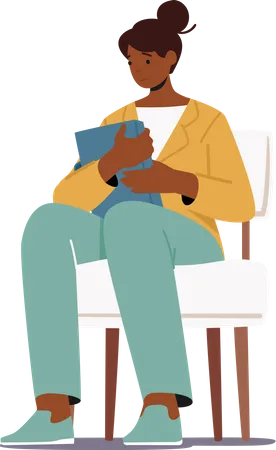Human Resources Hr Recruitment Concept Young African Woman Candidate With Cv In Hand Sitting On Chair Worry Before Giving Job Interview Work Hiring Recruiting Concept Cartoon Vector Illustration Illustration