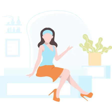 Girl waiting for spa treatment  Illustration