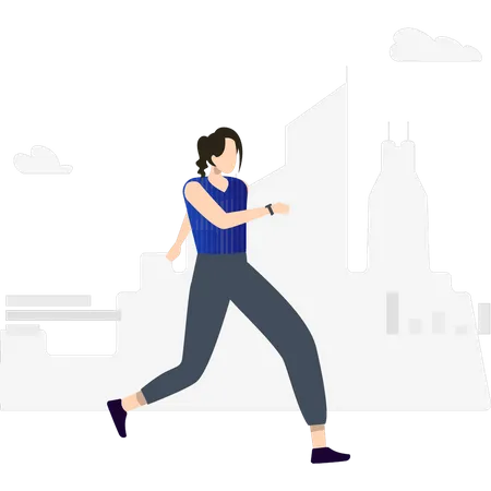Girl walking for exercise  Illustration