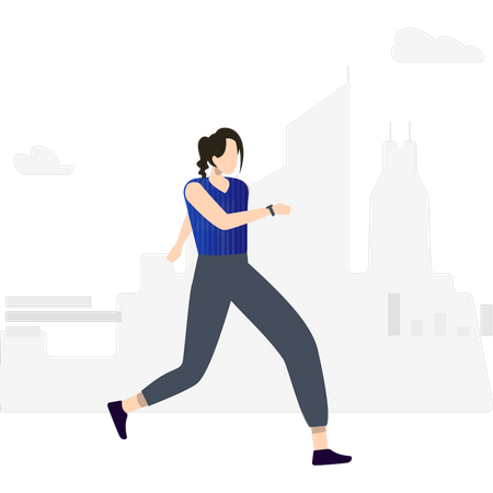 Girl walking for exercise  Illustration