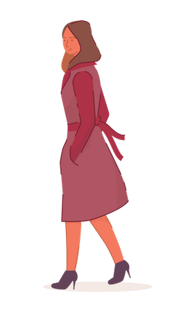 Girl walking  Illustration