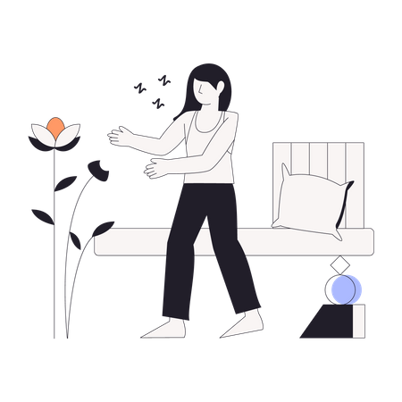 Girl walking in sleep  Illustration