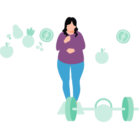 Girl wants to lose weight  Illustration