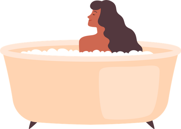 Girl washing body  Illustration