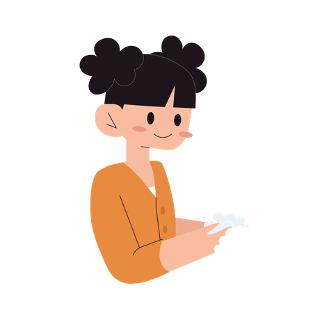 Girl washing hand  Illustration