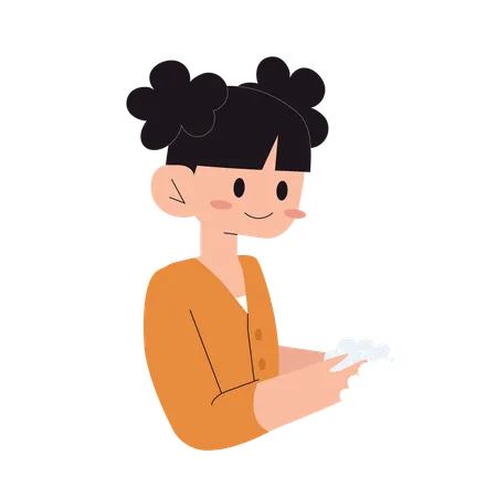 Girl washing hand  Illustration