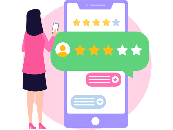 Girl watching Customer Loyalty  Illustration