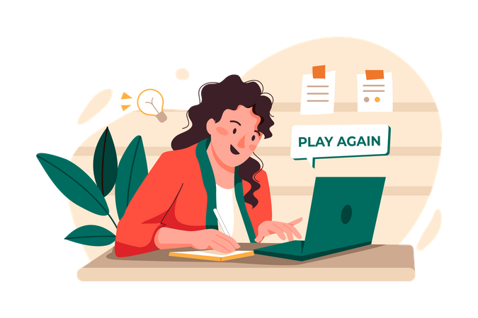 Girl watching online educational video  イラスト