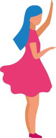 Girl waving hand for hello  Illustration