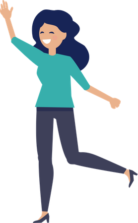 Girl waving hand  Illustration