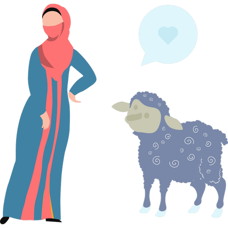 Girl wearing a mask is standing  Illustration
