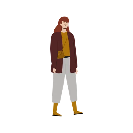 Girl wearing autumn clothes Illustration