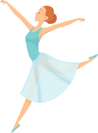 Girl wearing beautiful gown doing ballet dance  Illustration