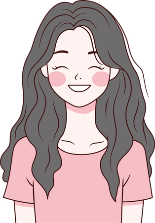 Girl wearing casual clothes and smiling  Illustration