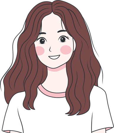 Girl wearing casual clothes and smiling  Illustration