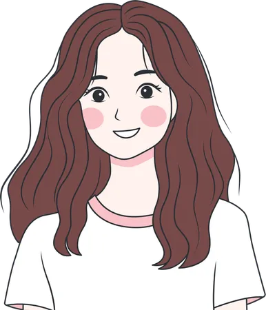 Girl wearing casual clothes and smiling  Illustration