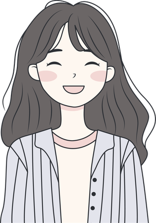 Girl wearing casual clothes and smiling  Illustration