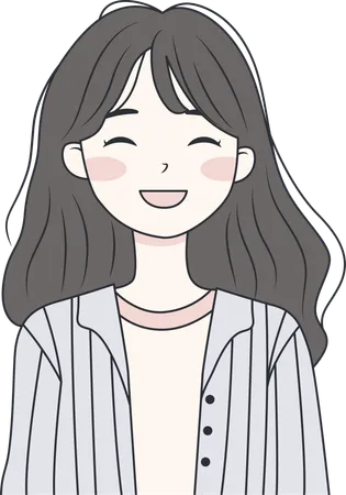 Girl wearing casual clothes and smiling  Illustration