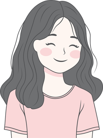 Girl wearing casual clothes and smiling  Illustration