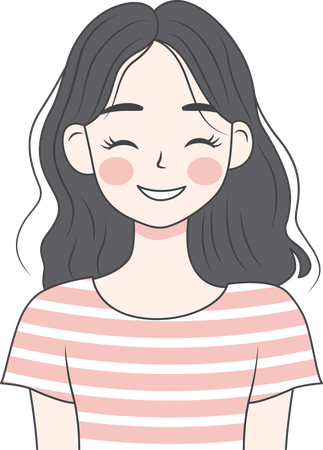 Girl wearing casual clothes and smiling  Illustration