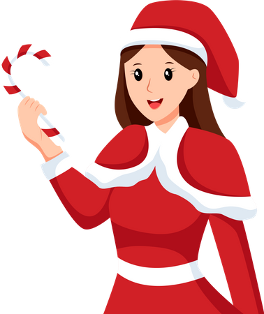 Girl wearing Christmas costume  Illustration