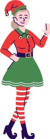 Girl wearing elf costume Illustration