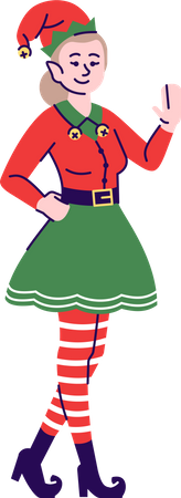 Girl wearing elf costume  Illustration