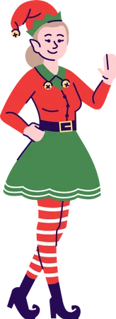 Girl wearing elf costume  Illustration