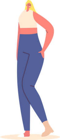 Girl wearing fit clothes Illustration
