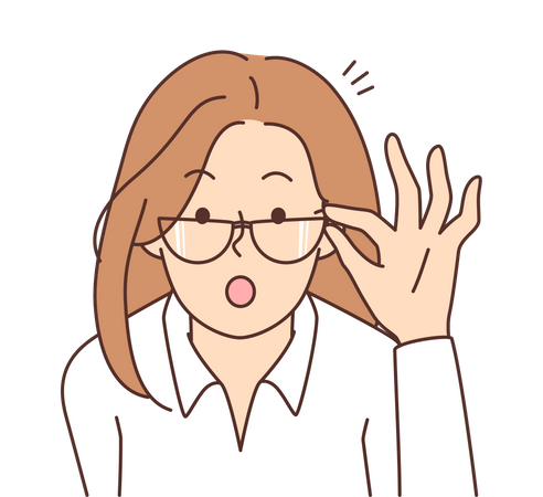 Girl wearing glasses  Illustration