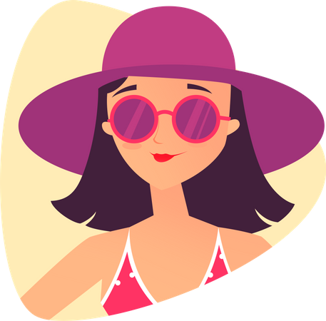 Girl Wearing Goggles And Hat Illustration