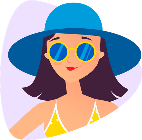 Girl Wearing Goggles  Illustration