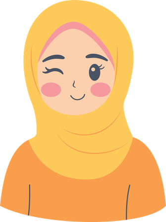 Girl Wearing Hijab  Illustration