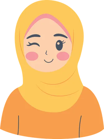 Girl Wearing Hijab  Illustration